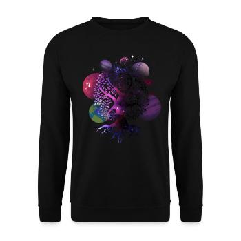 Tree of Life Galaxy, Planets, Solar System, - Unisex Sweatshirt - black - Front - Alina (178cm) & Michal (187cm)