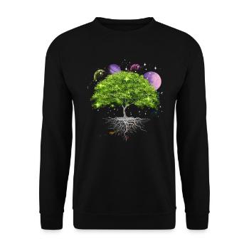 Tree of Life Galaxy, Planets, Solar System, - Unisex Sweatshirt - black - Front - Alina (178cm) & Michal (187cm)