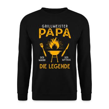 Grill master dad, the man The Myth The Legend - Unisex Sweatshirt - black - Front - Alina (178cm) & Michal (187cm)