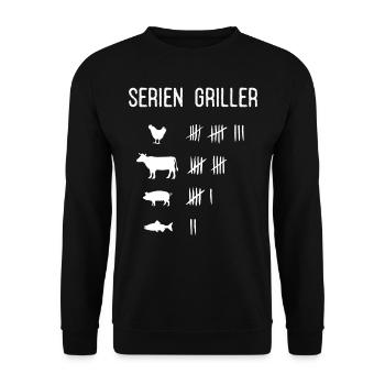 Griller, Griller, BBQ, Smoken, Grill - Sweat-shirt Unisexe - noir - Devant - Alina (178cm) & Michal (187cm)