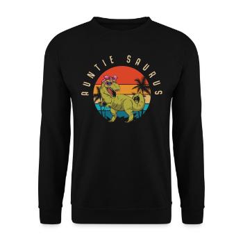 Aunt Saurus, Dinosaur, Aunt, Funny Aunt - Unisex Sweatshirt - black - Front - Alina (178cm) & Michal (187cm)