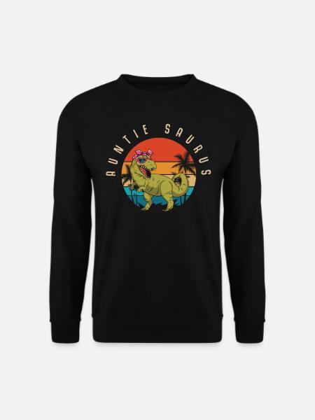 Aunt Saurus, Dinosaur, Aunt, Funny Aunt - Unisex Sweatshirt - black