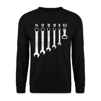 Mécanicien cadeau, atelier, ouvre-bière - Sweat-shirt Unisexe - noir - Devant - Alina (178cm) & Michal (187cm)