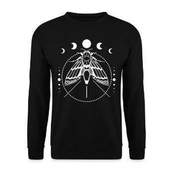 Moth, Moth, Moon Phases, Tarot - Unisex Sweatshirt - black - Front - Alina (178cm) & Michal (187cm)