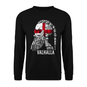 Bis Valhalla, Wikinger, Wikinger Englische Flagge - Unisex Pullover - Schwarz - Vorne - Alina (178cm) & Michal (187cm)