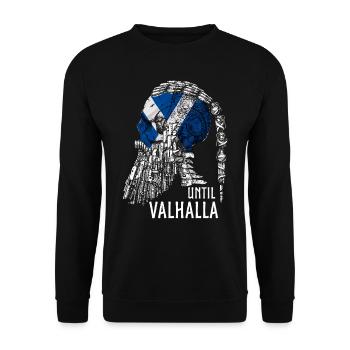 Bis Valhalla, Wikinger, Wikinger Schottische - Unisex Pullover - Schwarz - Vorne - Alina (178cm) & Michal (187cm)