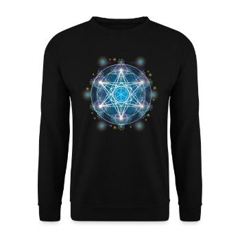 Metatron, Yoga Spirituell - Unisex Pullover - Schwarz - Vorne - Alina (178cm) & Michal (187cm)