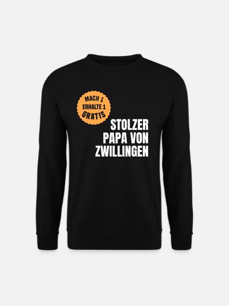 Zwillingspapa Zwillingsvater Papa Vater Zwillinge - Unisex Pullover - Schwarz