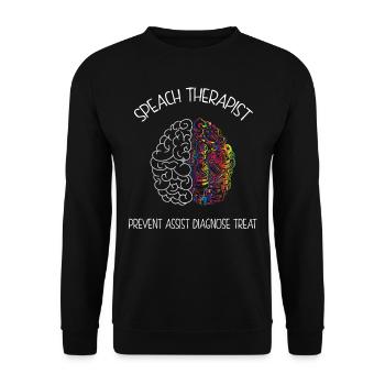 Cerveau d’un pathologiste linguistique Cadeau Langue - Sweat-shirt Unisexe - noir - Devant - Alina (178cm) & Michal (187cm)