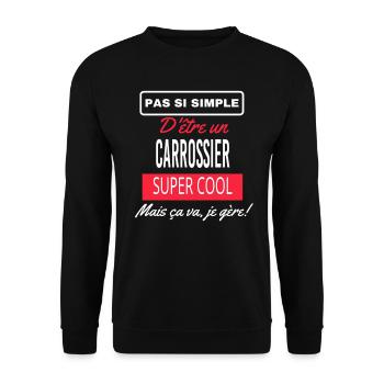 pas si simple CARROSSIER - Sweat-shirt Unisexe - noir - Devant - Alina (178cm) & Michal (187cm)