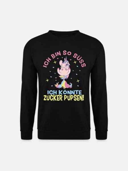 Einhorn, Lustiger Spruch Ich bin so süss - Unisex Pullover - Schwarz