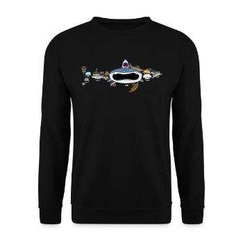 Shark, sharks, shark species as shark - Unisex Sweatshirt - black - Front - Alina (178cm) & Michal (187cm)