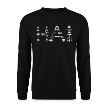 Shark, sharks, shark species as shark - Unisex Sweatshirt - black - Front - Alina (178cm) & Michal (187cm)