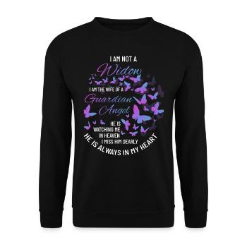 Widow, Huband Lost, Grief, Guardian Angel - Unisex Sweatshirt - black - Front - Alina (178cm) & Michal (187cm)