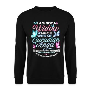 Widow of a Beautiful Man, Mourning, - Unisex Sweatshirt - black - Front - Alina (178cm) & Michal (187cm)