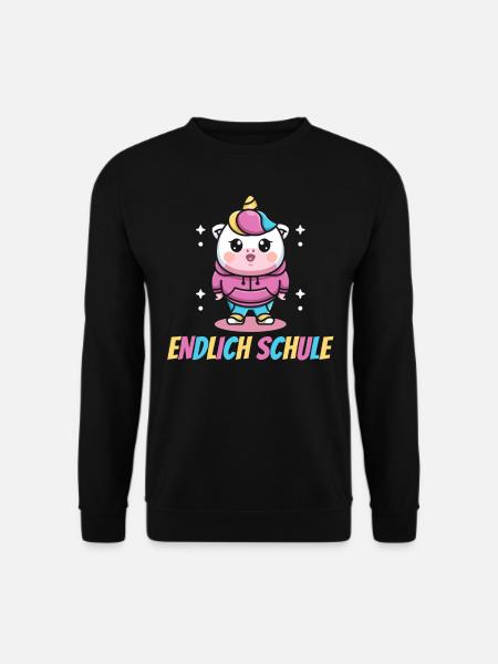 Einhorn, Endlich Schule, Einhörner - Unisex Pullover - Schwarz