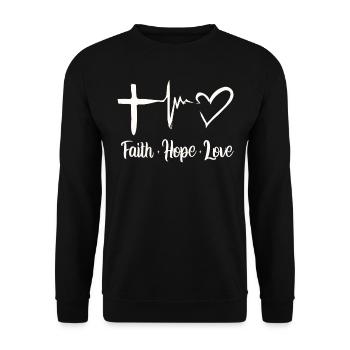 Verse biblique, Dieu chrétien, prière - Sweat-shirt Unisexe - noir - Devant - Alina (178cm) & Michal (187cm)