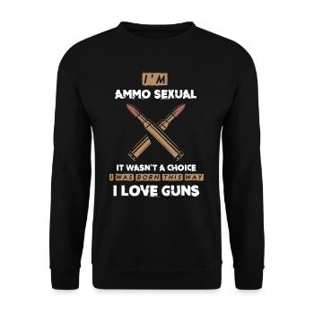 Ammunition Sexually, I Love Guns, Gun Owners - Unisex Sweatshirt - black - Front - Alina (178cm) & Michal (187cm)