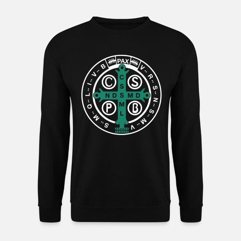 Médaille saint Benoît catholique religieuse - Sweat-shirt Unisexe - noir
