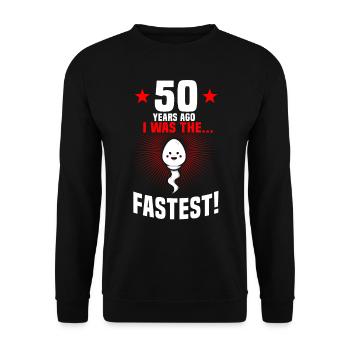 50ème anniversaire 50 ans en disant Drôle - Sweat-shirt Unisexe - noir - Devant - Alina (178cm) & Michal (187cm)