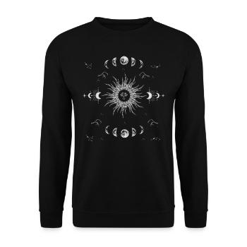 Aesthetic Tarot Sun Witch Sun Moon - Unisex Sweatshirt - black - Front - Alina (178cm) & Michal (187cm)