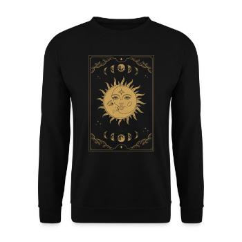Aesthetic Tarot Sun Witch Sun Moon - Unisex Sweatshirt - black - Front - Alina (178cm) & Michal (187cm)