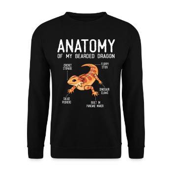 Anatomy of a Bearded Dragon - Unisex Sweatshirt - black - Front - Alina (178cm) & Michal (187cm)