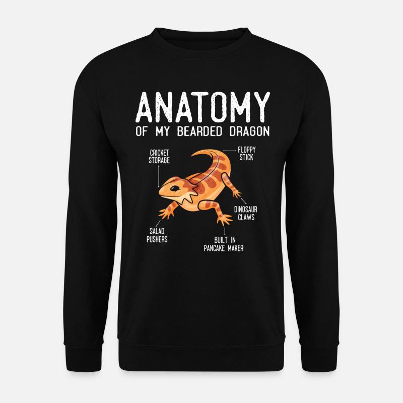 Anatomie d’un dragon barbu - Sweat-shirt Unisexe - noir