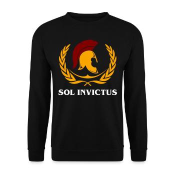 Sol Invictus, Alte Römische Mythologie - Unisex Pullover - Schwarz - Vorne - Alina (178cm) & Michal (187cm)