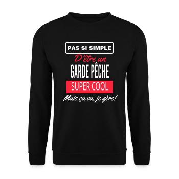 pas si simple GARDE PÊCHE - Sweat-shirt Unisexe - noir - Devant - Alina (178cm) & Michal (187cm)