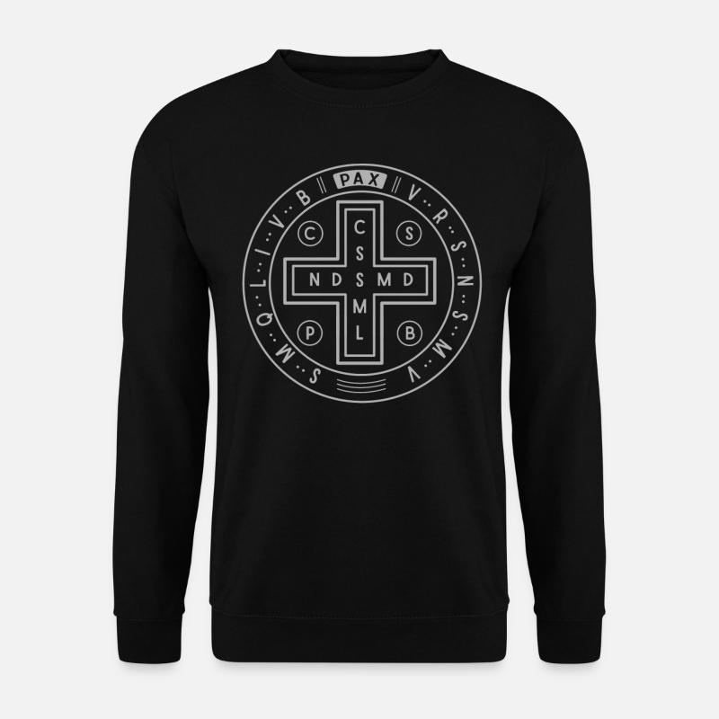 St. Benedict Medal, Catholic - Unisex Sweatshirt - black