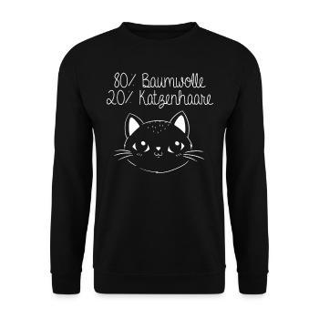 80% Baumwolle, 20% Katzenhaare - Unisex Pullover - Schwarz - Vorne - Alina (178cm) & Michal (187cm)
