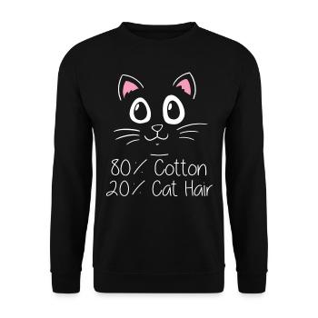 80% coton, 20% poils de chat - Sweat-shirt Unisexe - noir - Devant - Alina (178cm) & Michal (187cm)