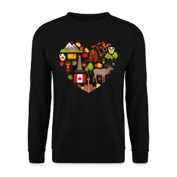 Kanadier, Kanada, Ahornblatt - Unisex Pullover - Schwarz - Vorne - Alina (178cm) & Michal (187cm)