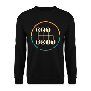 Detroit Stick Shift, changement de vitesse manuel à 6 vitesses - Sweat-shirt Unisexe - noir - Devant - Alina (178cm) & Michal (187cm)