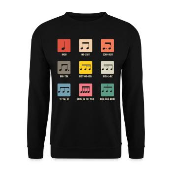 Classical composers, composers, music - Unisex Sweatshirt - black - Front - Alina (178cm) & Michal (187cm)