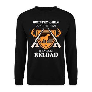 Country Girls Ziehen Nicht Zurück Sie laden nach - Unisex Pullover - Schwarz - Vorne - Alina (178cm) & Michal (187cm)
