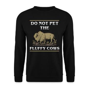 Bison, Bisons, Nicht Die Flauschigen Kühe Füttern - Unisex Pullover - Schwarz - Vorne - Alina (178cm) & Michal (187cm)