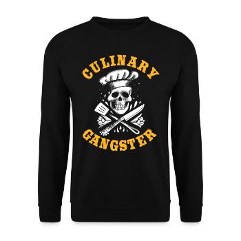 Kulinarischer Gangster, Koch, Kochen, Chefkoch - Unisex Pullover - Schwarz - Vorne - Alina (178cm) & Michal (187cm)