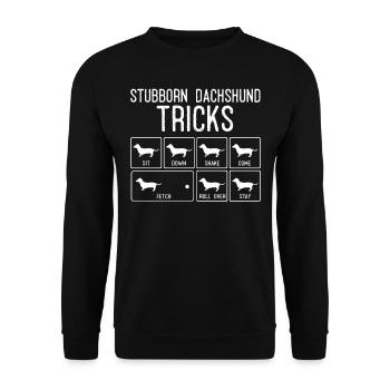 Dackelmama, Wiener Hund, Dackel - Unisex Pullover - Schwarz - Vorne - Alina (178cm) & Michal (187cm)