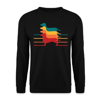 Dackelmama, Wiener Hund, Dackel - Unisex Pullover - Schwarz - Vorne - Alina (178cm) & Michal (187cm)