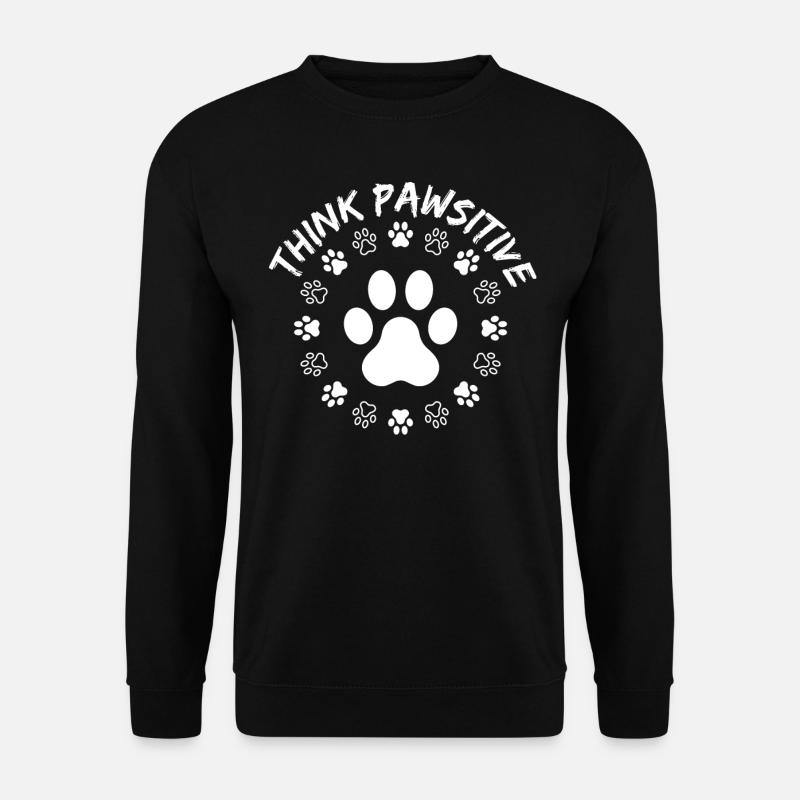 Denke Pawsitiv, Hundepfote - Unisex Pullover - Schwarz