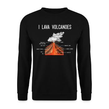 Volcano, Earth Magma Lava - Unisex Sweatshirt - black - Front - Alina (178cm) & Michal (187cm)