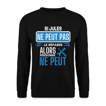 ne peut pas le réparer si Jules - Sweat-shirt Unisexe - noir - Devant - Alina (178cm) & Michal (187cm)