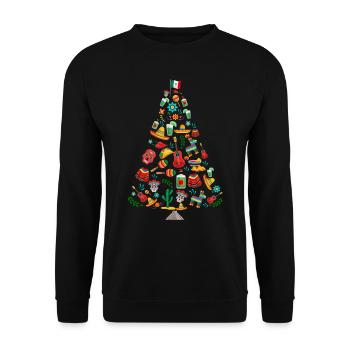 Mexikanischer Weihnachtsbaum, Tacos - Unisex Pullover - Schwarz - Vorne - Alina (178cm) & Michal (187cm)