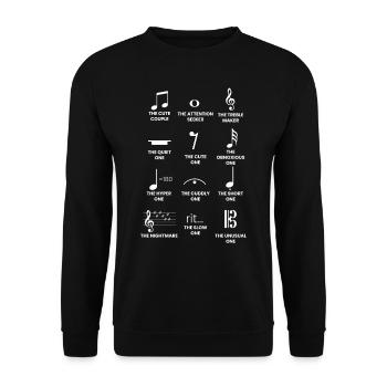 Musicians, sheet music, music - Unisex Sweatshirt - black - Front - Alina (178cm) & Michal (187cm)