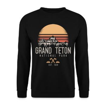 Parc national de Grand Teton, Wyoming - Sweat-shirt Unisexe - noir - Devant - Alina (178cm) & Michal (187cm)