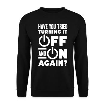 Remote Engineer Helpdesk - Unisex Sweatshirt - black - Front - Alina (178cm) & Michal (187cm)