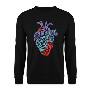 Herzspezialist Anatomie Arzt - Unisex Pullover - Schwarz - Vorne - Alina (178cm) & Michal (187cm)
