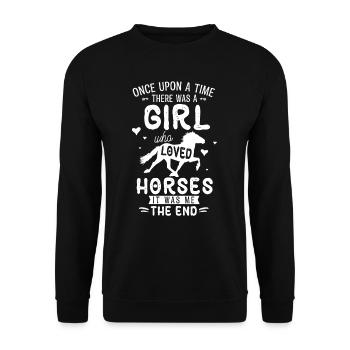 Cheval, chevaux, filles et chevaux - Sweat-shirt Unisexe - noir - Devant - Alina (178cm) & Michal (187cm)